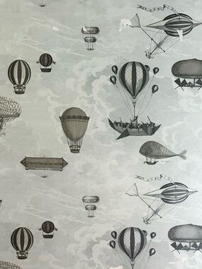 Cole & Son Macchine Volanti Wallpaper Hot Air Blue Metallic and Blue Lot 6 Rolls